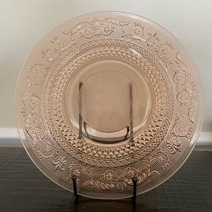 Set of 6 Beautiful Vintage Pink Depression Glass Dinner Plates